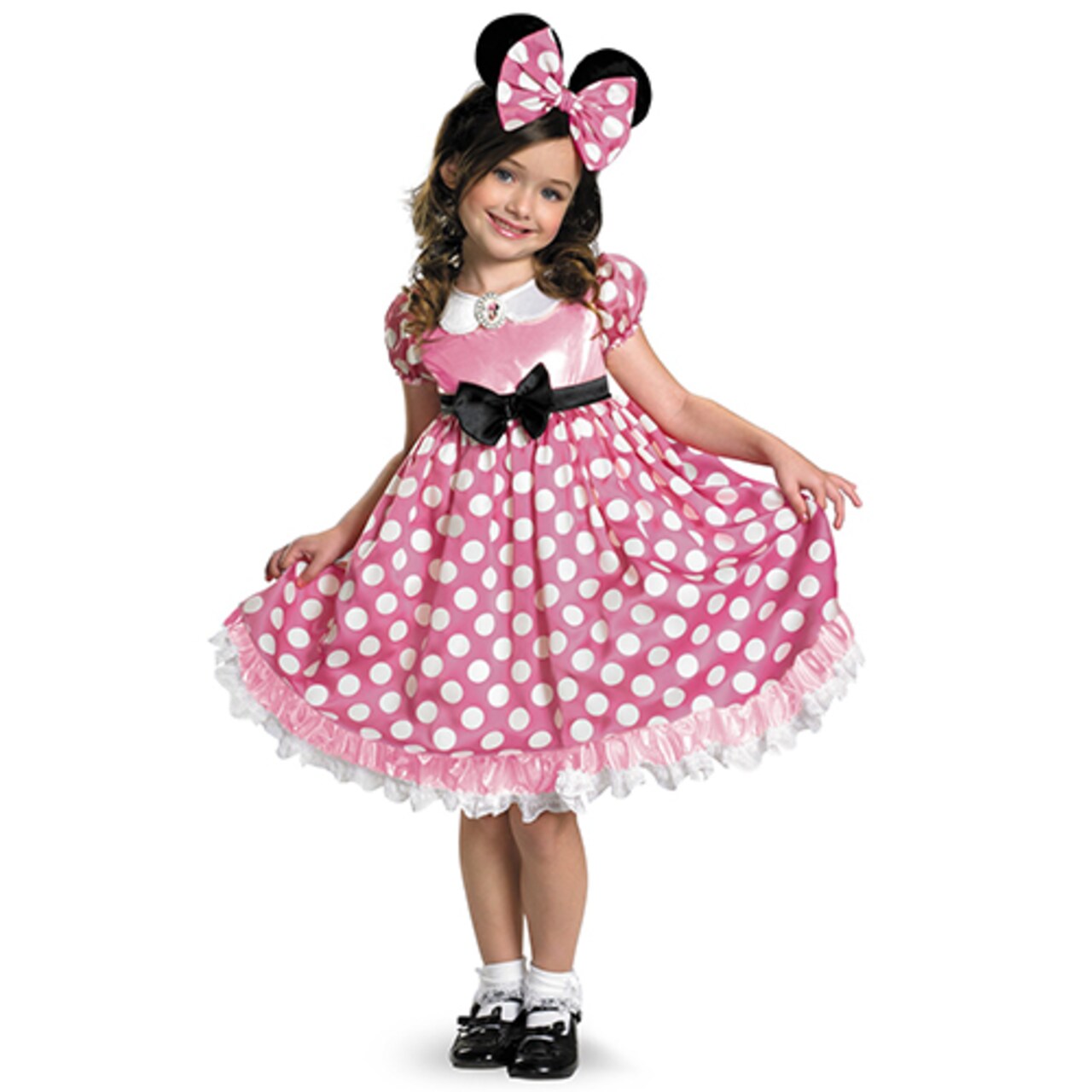 Minnie Mouse Glow in the Dark Girls Fancy Dress Costume - Small